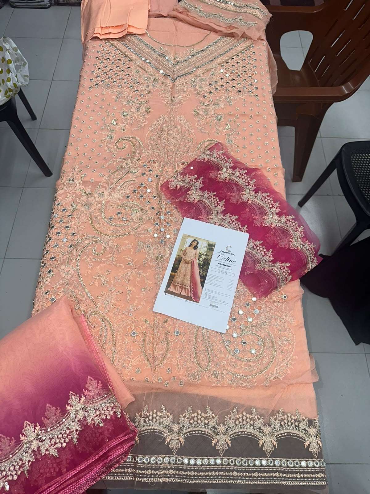 CELINE EMBROIDERED CHIFFON COLLECTION OPEN PICS BY CHARIZMA